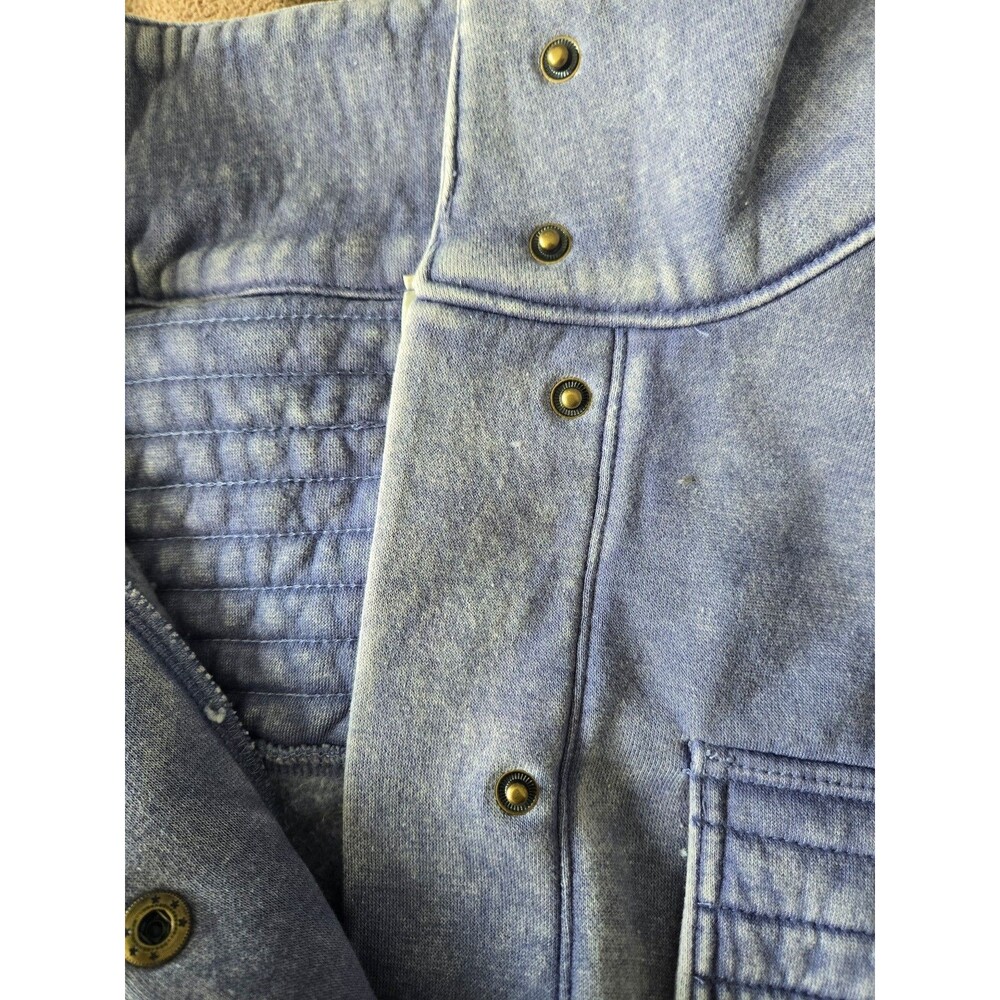 Zenana Acid Washed Half Snap Fleece Sweatshirt Med - Picture 6 of 7